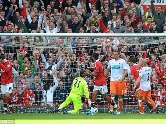 Blackpool were relegated from the Premier League after a 4-2 defeat against Manchester United