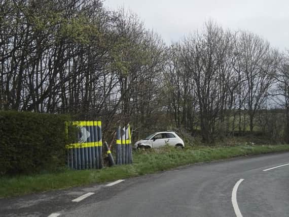 The Fiat 500 was pictured on the edge of woodland