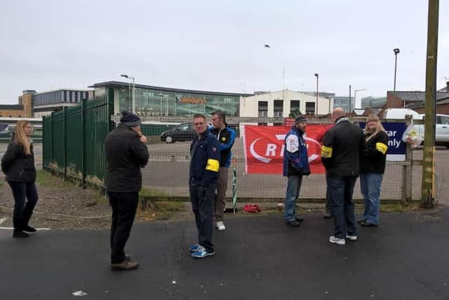 Pickets at Blackpool North during a previous strike