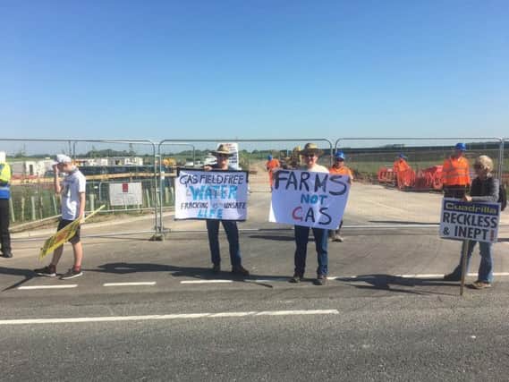 Ian Gaillard and Simon Clough, two of the Australian who made the film The Bentley Effect which charts a community's fight against coal seam gas visited Preston New Road to support anti-shale gas campaingers