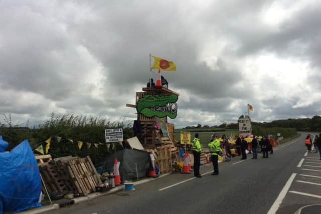 The anti-fracking protest at Preston New Road near Little Plumpton