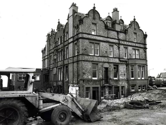Fairhaven Hotel, when the bulldozers moved in, in 1976