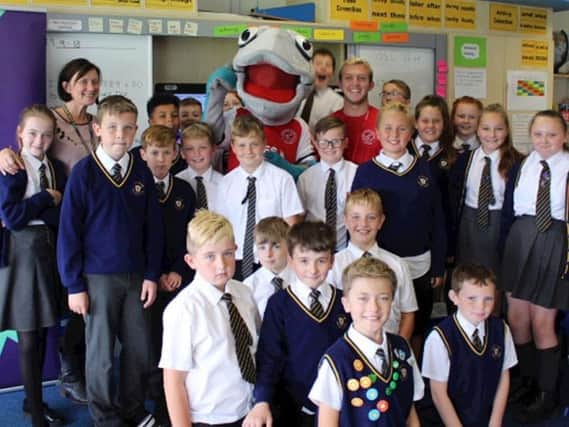 Pupils from Larkholme Primary School took part in a maths live event with Fleetwood Town Community Trust.