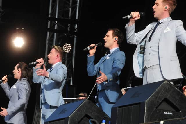 Sunday: Collabro (pic), Lea Salonga, Ramin Karimloo, Ruthie Henshall, Jodie Prenger, Lucie-Mae Sumner, Claire Sweeney, Heart Of England Philharmonic Orchestra