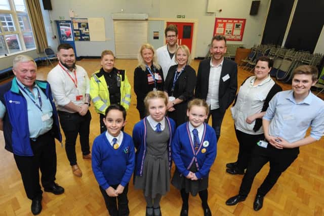 Staff, pupils and volunteers at Westcliff Primary Academys  Primary Futures Event