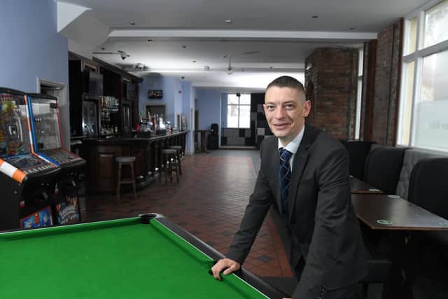 Richard Cahill at the refurbished Uncle Peter Websters with the Olympic sized pool table