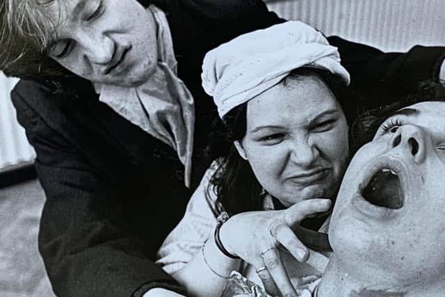 A cut throat scene from 'The Sweeney Tod Shock 'n' Roll Show' that was to be performed.