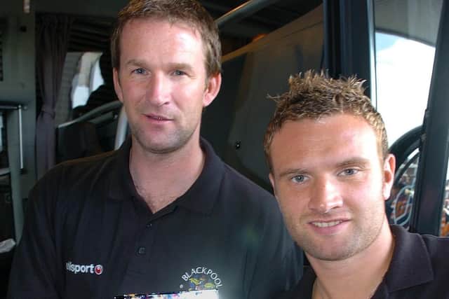 Evatt boards the coach to Wembley for the 2007 play-off final alongside former boss Simon Grayson