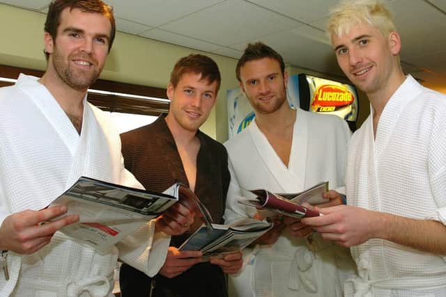 Enjoying a spa day with Ben Burgess, Rob Edwards and Shaun Barker