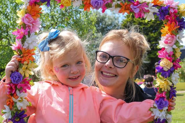 Families came along to the Revoe Flower Festival