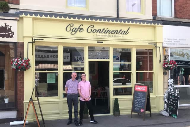 James Caddell (left) and Robert Pilling outside the cafe after its transformation