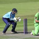 Dane Vilas goes on the attack during Lancashire's defeat to Yorkshire at Old Trafford on Tuesday