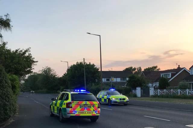 The accident, which involved a Honda motorbike and a Citroen CV car, happened at the junction of Mythop Road and Fairsnape Road