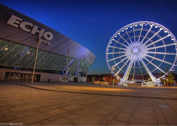 The Big Wheel in Liverpool which is similar to the one proposed for Blackpool, on the headland near South Pier.