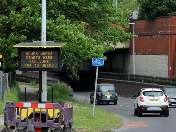 Temporary traffic lights are being used while repairs are carried out on Devonshire Road bridge