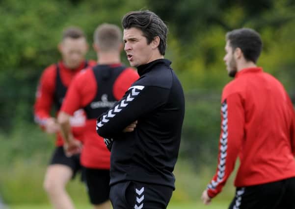 New Fleetwood Town manager Joey Barton takes his first pre-season training session