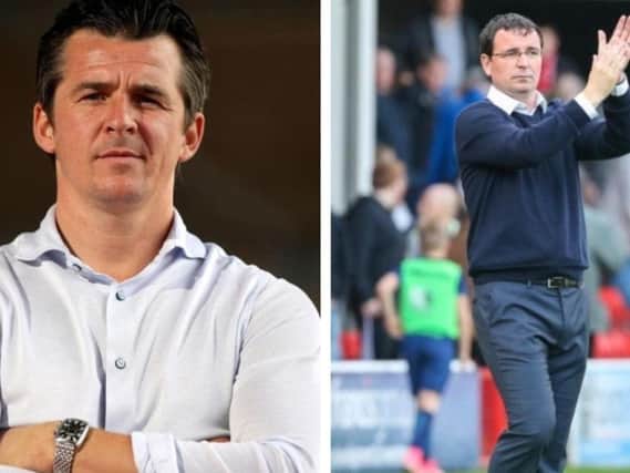 Fleetwood boss Joey Barton and Blackpool manager Gary Bowyer