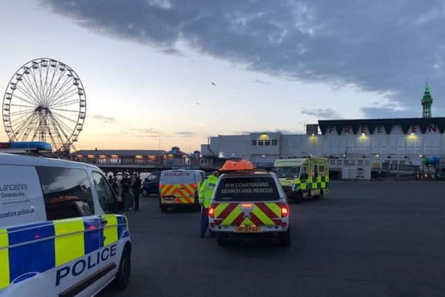 The man was spotted by a member of the public who heroically ran into the sea near Central Pier, pulling the man to safety.