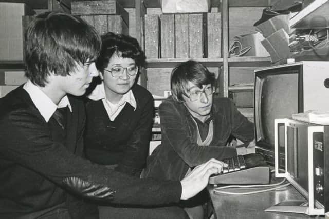 Second year chemisty students are Sheila Newton (left) and Deborah Poslethwaite
 in 1976