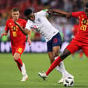 Marcus Rashford takes on Dedryk Boyata