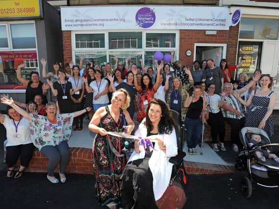 Opening of the new Lancashire Women's Centre on Church Street, Blackpool.  Hayley Kay and Danielle Barnett open the new centre.