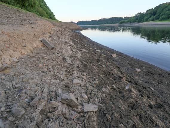 Very low water levels at Wayoh Reservoir, Entwistle. Photo: Phil Taylor