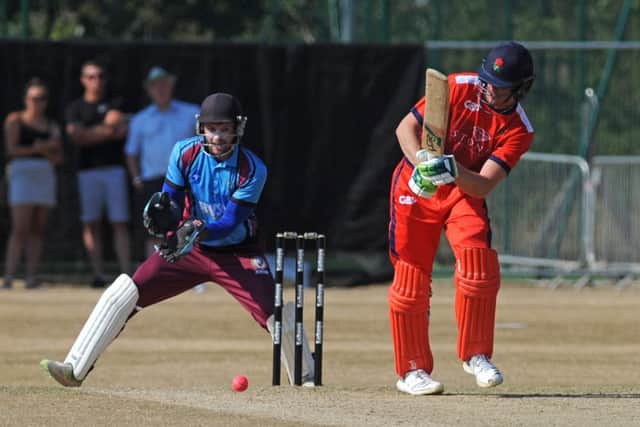 Lancashire and England's Keaton Jennings in action during the testimonial game at Lytham.