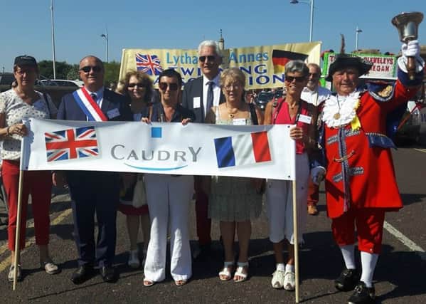 Members of the visiting party from French town Caudry with town crier Colin Ballard at the St Annes Carnival