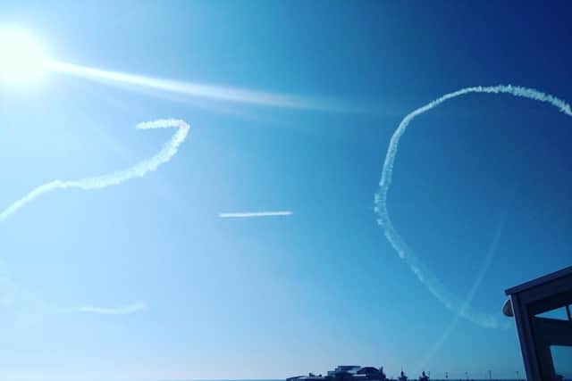 Planes wrote 2-0 into the sky above Blackpool (Picture: Steph Sowersby)