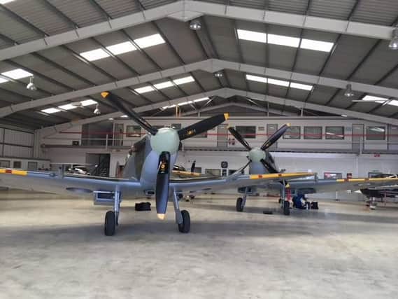 The Spitfire Pair at Blackpool Airport