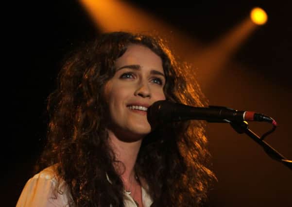 Rae Morris performs live on stage at the Lowther Pavilion to launch the Lytham Festival.