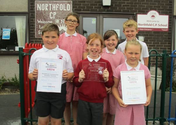 Northfold School pupils with the Costa environment award