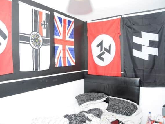 Nazi memorabilia in the bedroom of teenager Jack Coulson. Photo credit: North East CTU/PA Wire