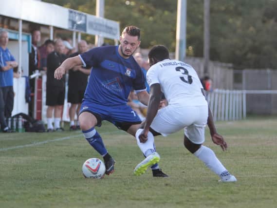 Squires Gate take on the Fylde defence Picture: IAN DAVIES