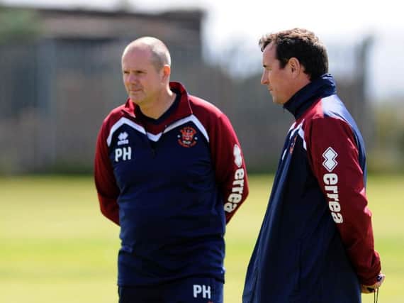 Pool boss Gary Bowyer and physio Phil Horner at Squires Gate