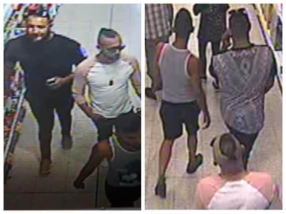 Three men police would like to speak to following a suspected acid attack