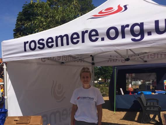 Rebecca Hall raising money for the Rosemere Foundation at Tram Sunday.