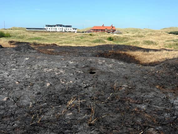 The sand dunes at St Annes were badly damaged in the fire
