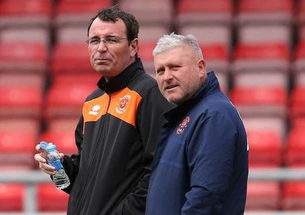 Blackpool boss Gary Bowyer and his assistant Terry McPhillips