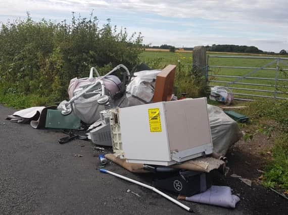 The rubbish that has been tipped on Peg's Lane.