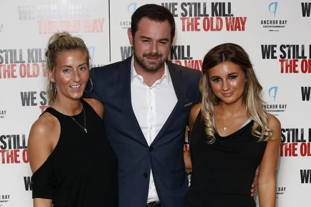 Dani Dyer (right) with her parents Danny Dyer and Joanne Mas. Photo credit: Jonathan Brady/PA Wire