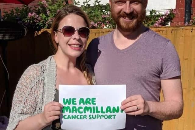 Jess and Mike Pickton cycled around 80 miles for the Macmillan charity
