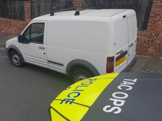 The van seized by police