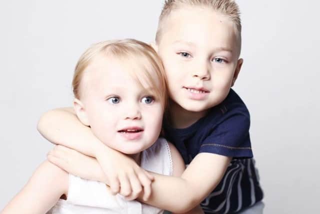 Kaden with his sister Taylor