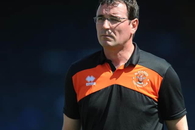 Bowyer pictured at Wycombe on Saturday, which proved to be his last game in charge of the Seasiders