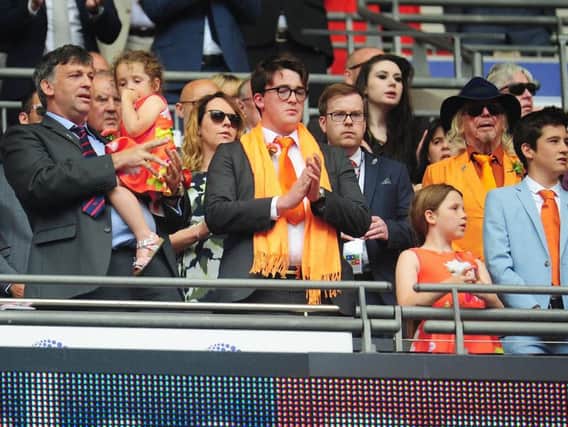 Karl Oyston at Blackpool's League Two play-off final triumph at Wembley