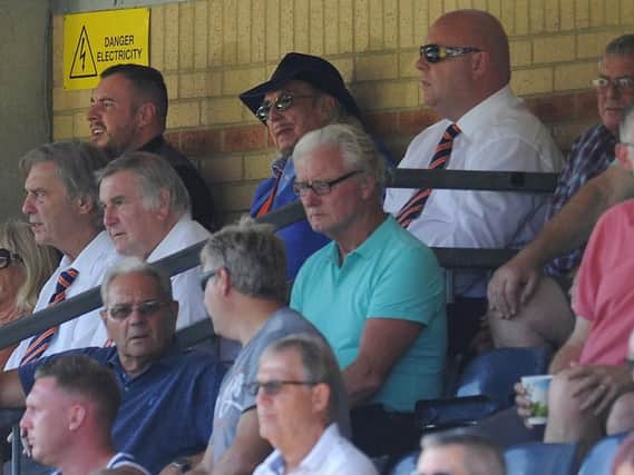 Jonathan Disley pictured with Owen Oyston at Blackpool's game at Wycombe on Saturday