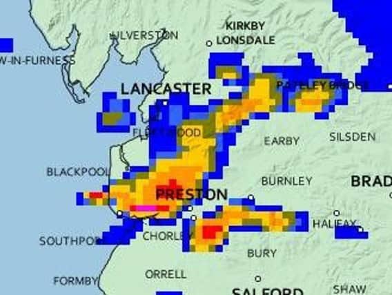 9am - A heavy outbreak of rain is expected to cover much of Lancashire PIC: Met Office