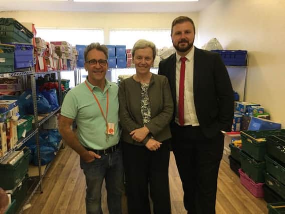 Neil Reid, Chairman of Blackpool Food Partnership, Margaret Greenwood MP and Chris Webb.