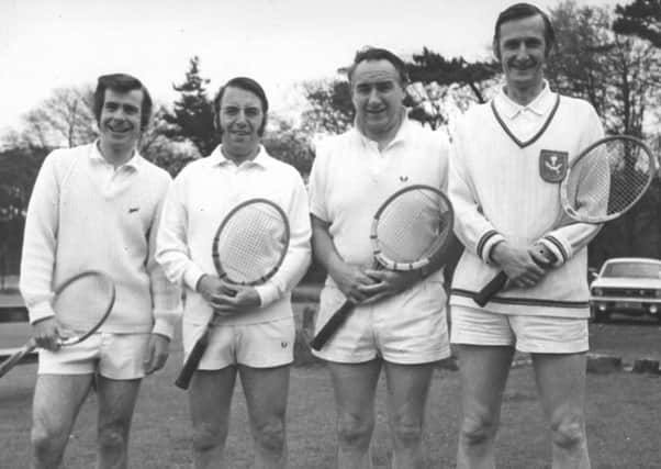 Lytham first tennis team, 1973.  From left: K Eastham, J Townend, M Lannigan and E Garside